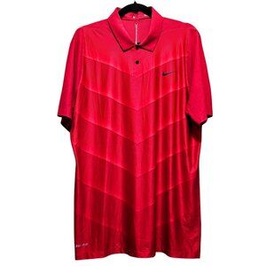 Nike Tiger Woods Collection Mens Red Golf Polo Shirt L Standard Fit